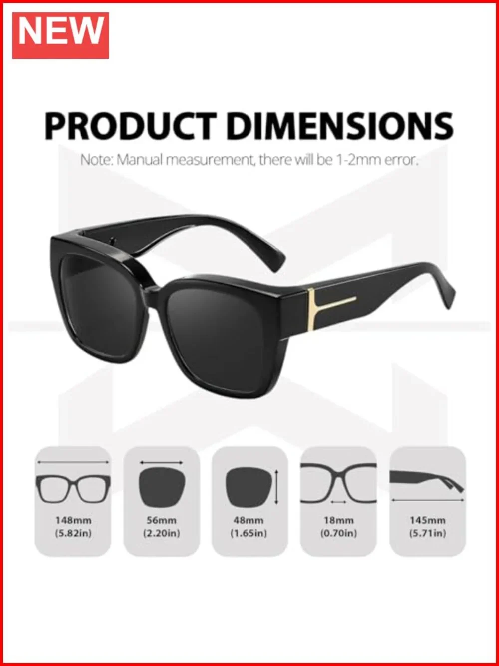 Fit Over Glasses Sunglasses for Women Polarized UV400 Protection Oversized